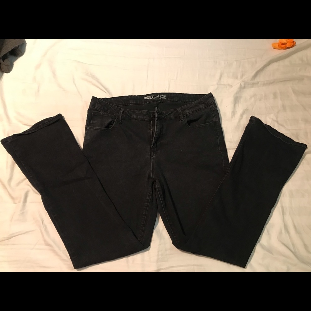 Black micro flare old navy jeans